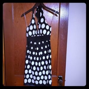 NWT Black Polka Dot Halter Dress